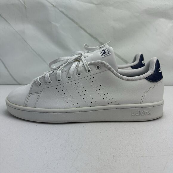Adidas Advantage Mens 10.5 White Blue Athletic Walking Leather Shoes Sneakers main image 16